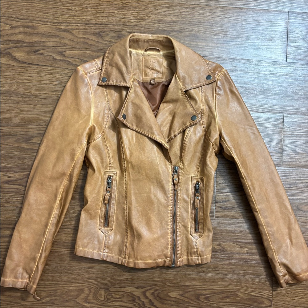 Max Studio Tan Leather Jacket